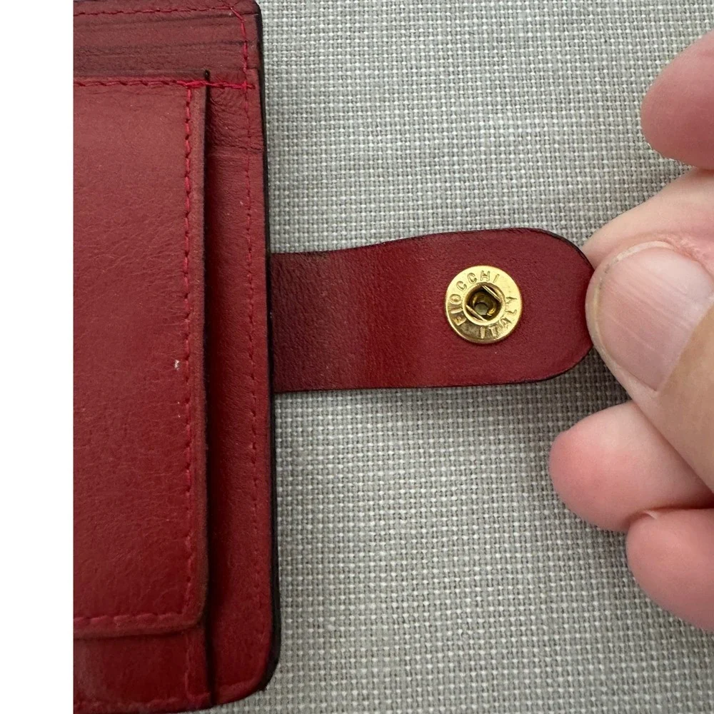 Vintage Rolex Leather Wallet Red Bifold